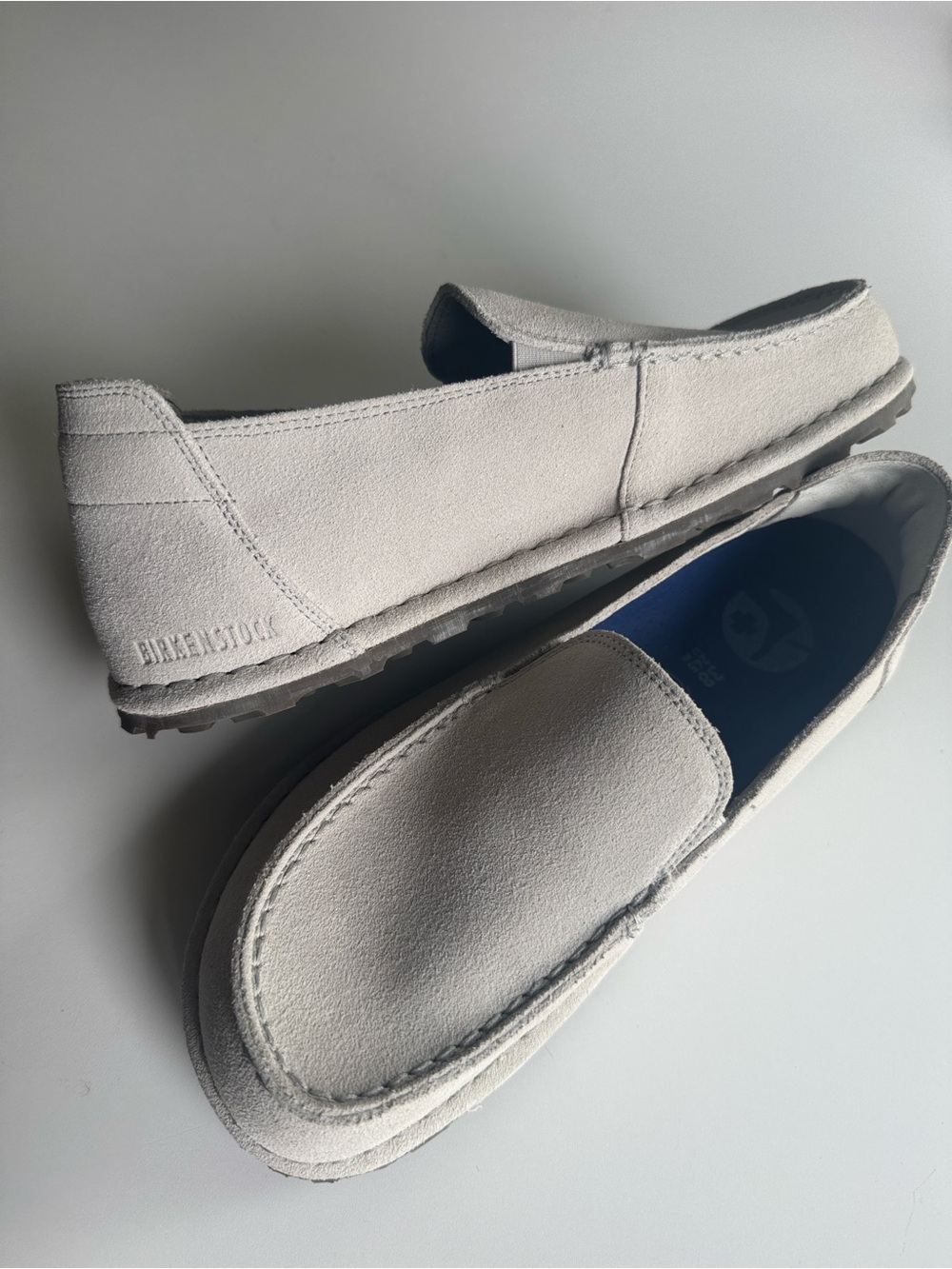 Birkenstock Utti Slip-On Suede Loafers Mules Light Gray 38EU 7 US Women’s NWOB